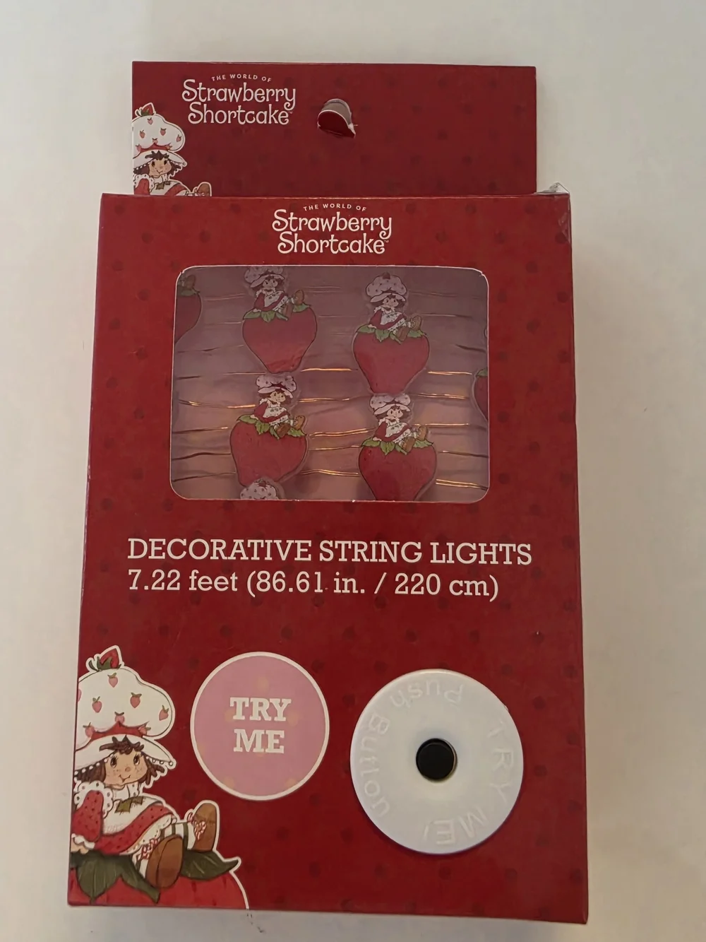 NEW Strawberry Shortcake String Lights 7.22 Ft LED Battery Operated